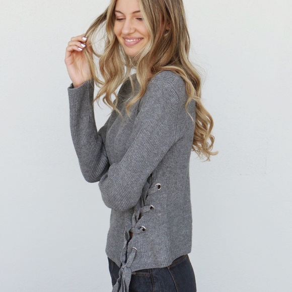gray knit sweater - Picture 4 of 5